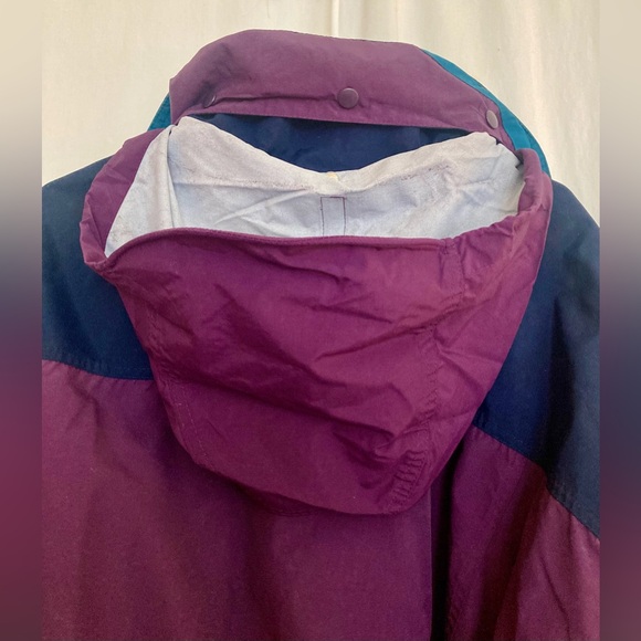 Vintage Lands’ End Colorblock Windbreaker Jacket Hooded Half Zip Size L - Picture 12 of 15